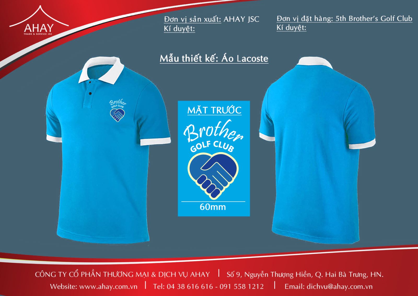Áo phông Brother Golf Club xanh cổ trắng